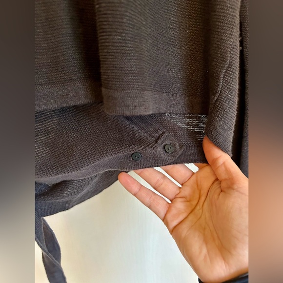 Eileen Fisher Organic Linen Knit Hooded Wrap Cardigan NWOT - Picture 4 of 6